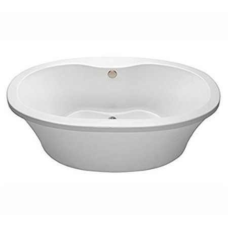RELIANCE Reliance R6636OFSXS-W Center Drain Freestanding Soaking Tub with Deck for Faucet - White R6636OFSXS-W